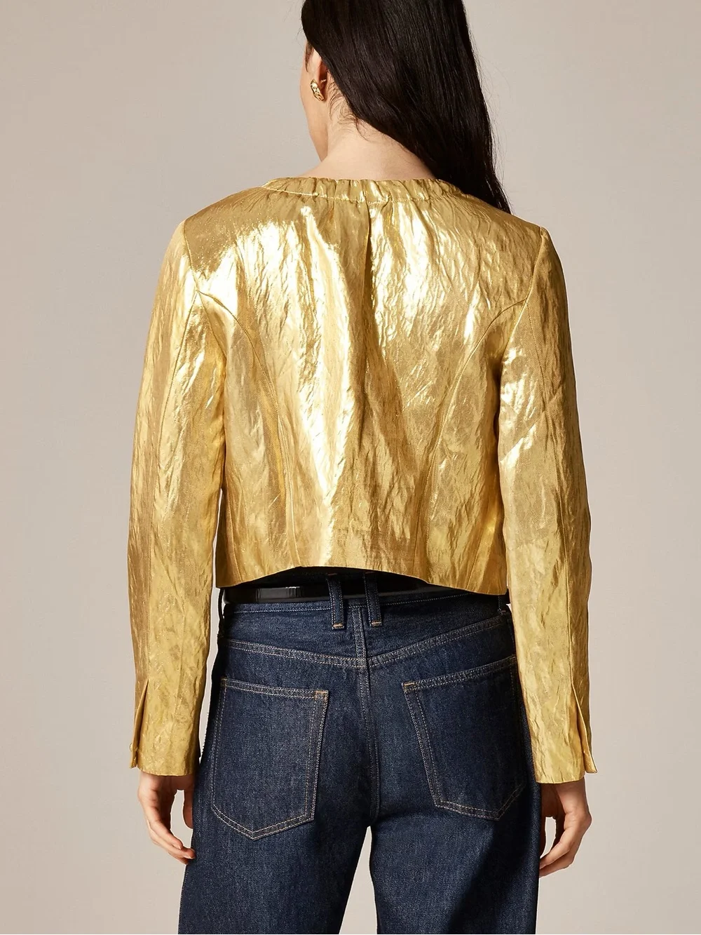 J.Crew Collection lady jacket in crinkled lamé CP668